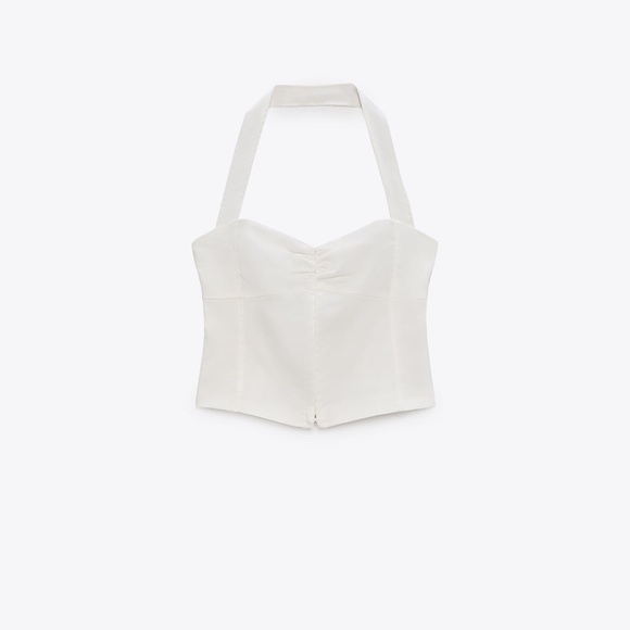 ZARA LINEN BLEND TOP - Picture 4 of 10